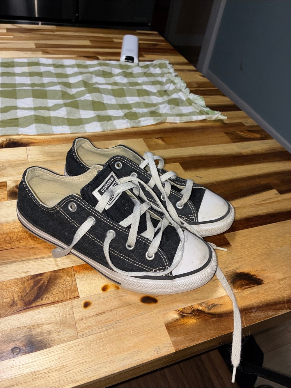 Converse Kids Low-Top Canvas Sneakers in Black and White